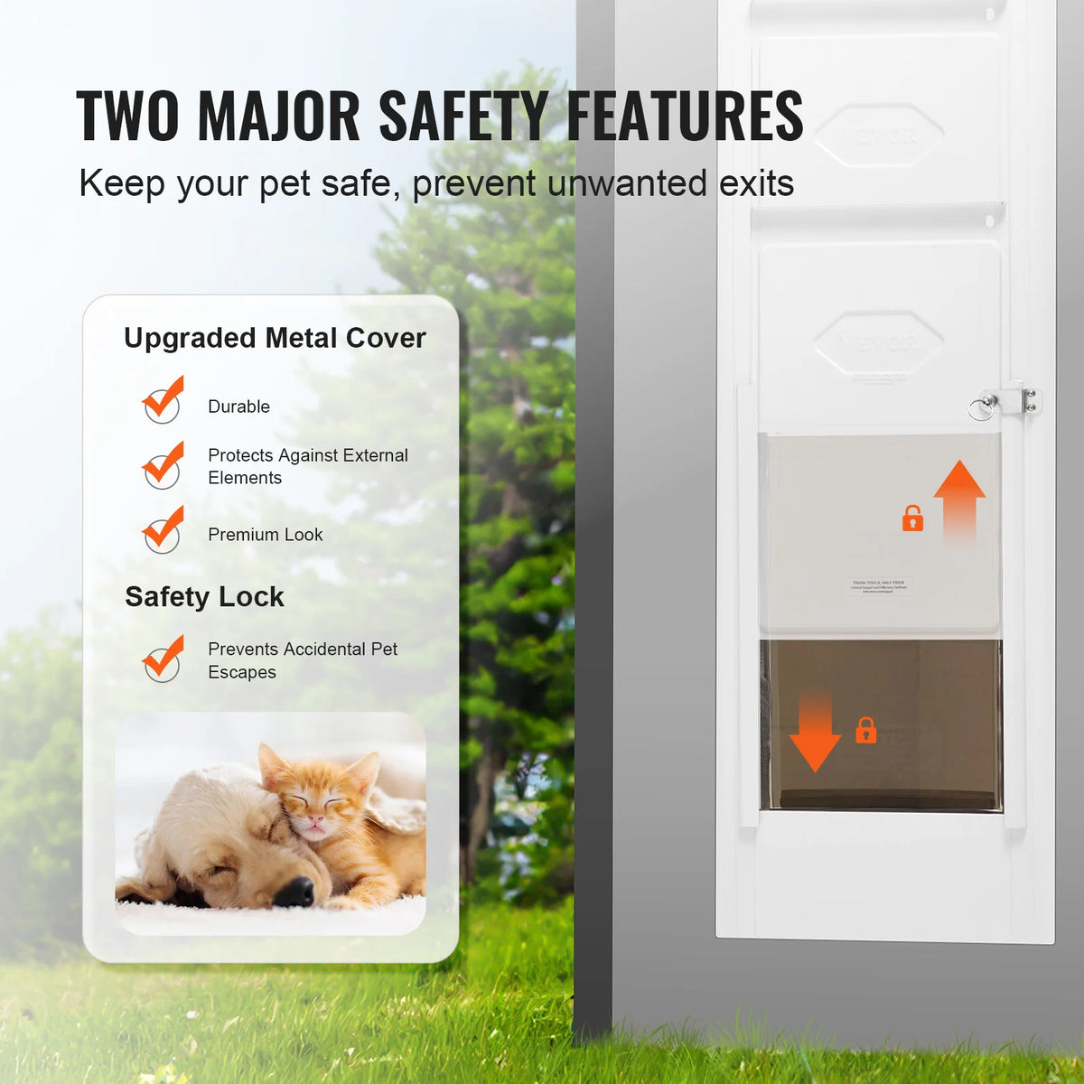 SucceBuy Adjustable Dog Door For Sliding Glass Aluminum Frame