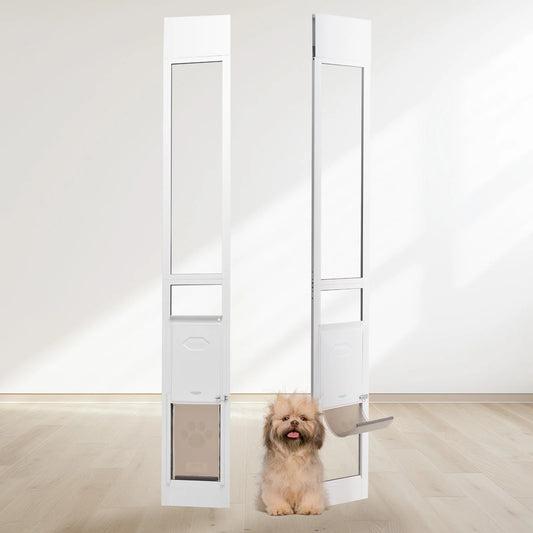 SucceBuy Adjustable Dog Door For Sliding Glass Aluminum Frame
