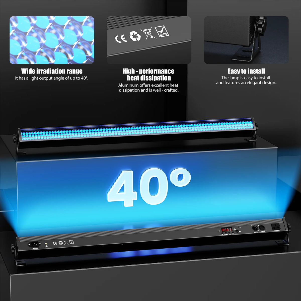 U'King DMX Wall Washer Stage Light Bar For DJ Events