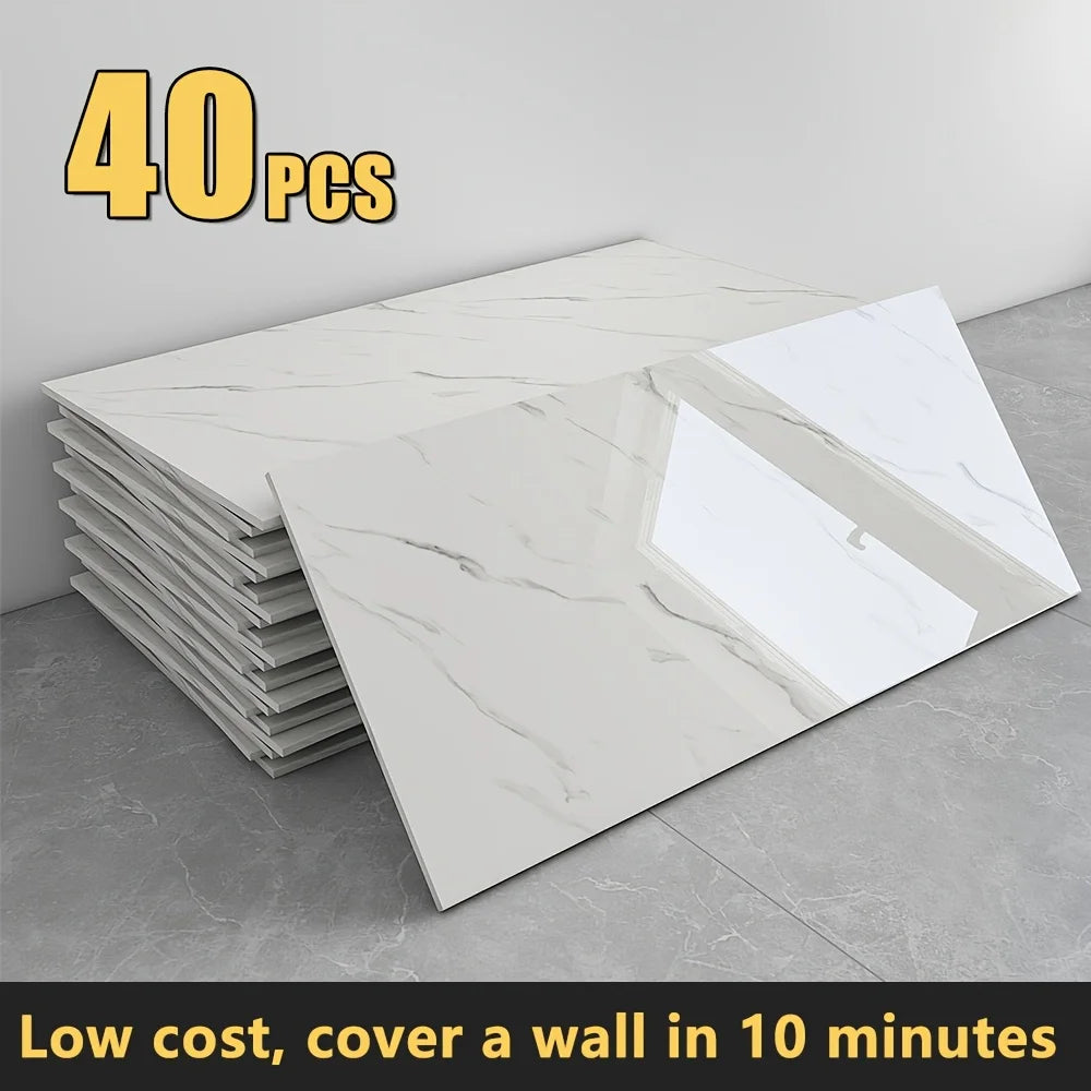 LIFELOOK Marble Pattern Wall Panels Self Adhesive Peel And Stick Backsplash
