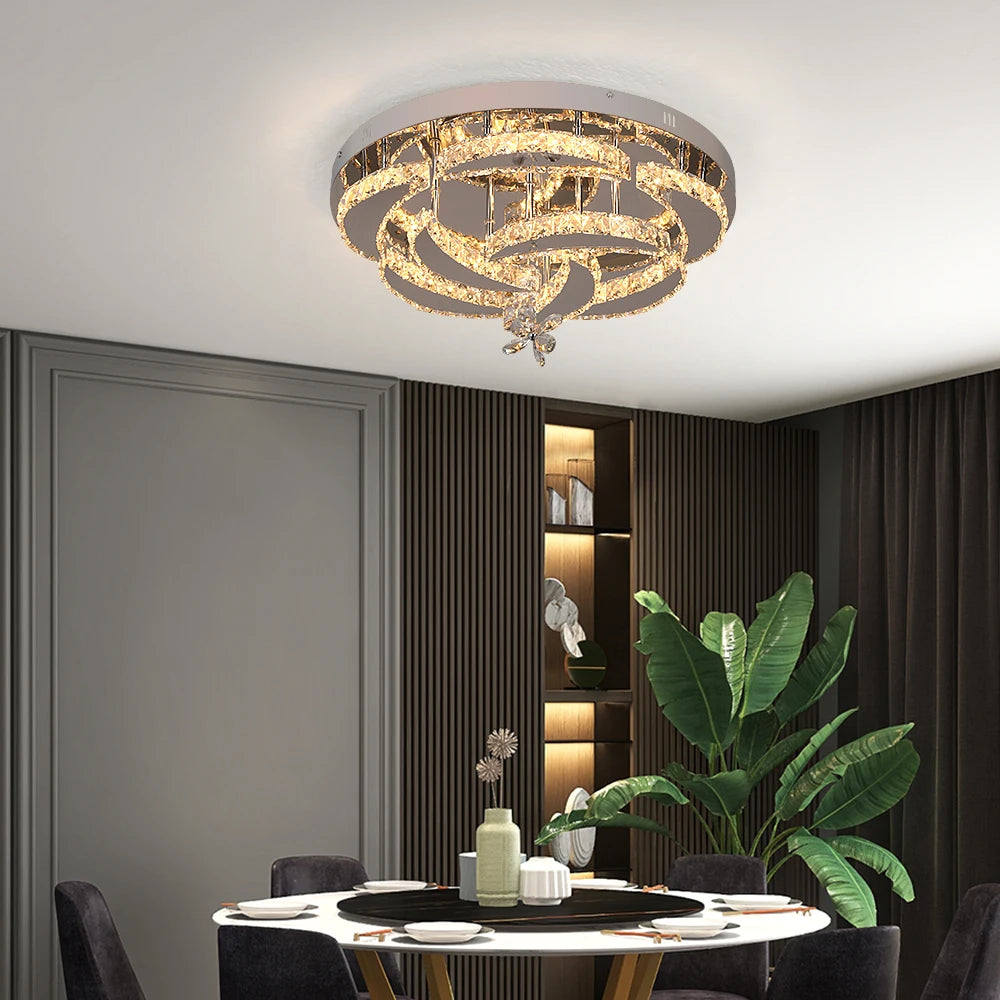 GreeLustr Crystal Ceiling LED Chandelier Pendant Lighting For Living Room