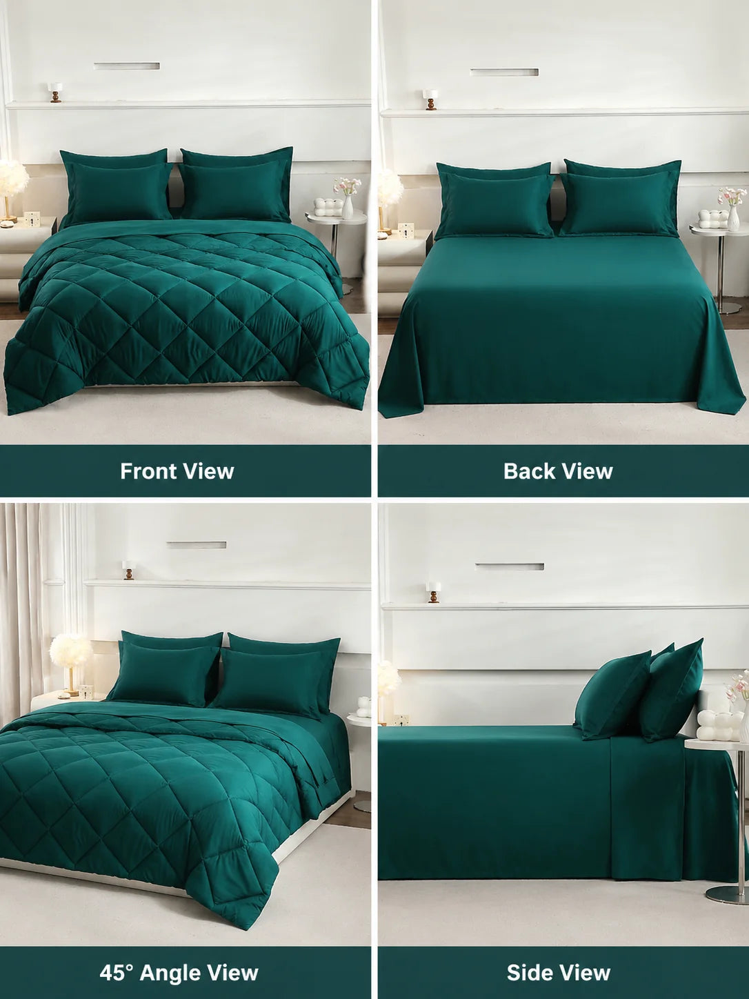 easYum Quilted Bedding Set With Comforter Sheets And Pillowcases