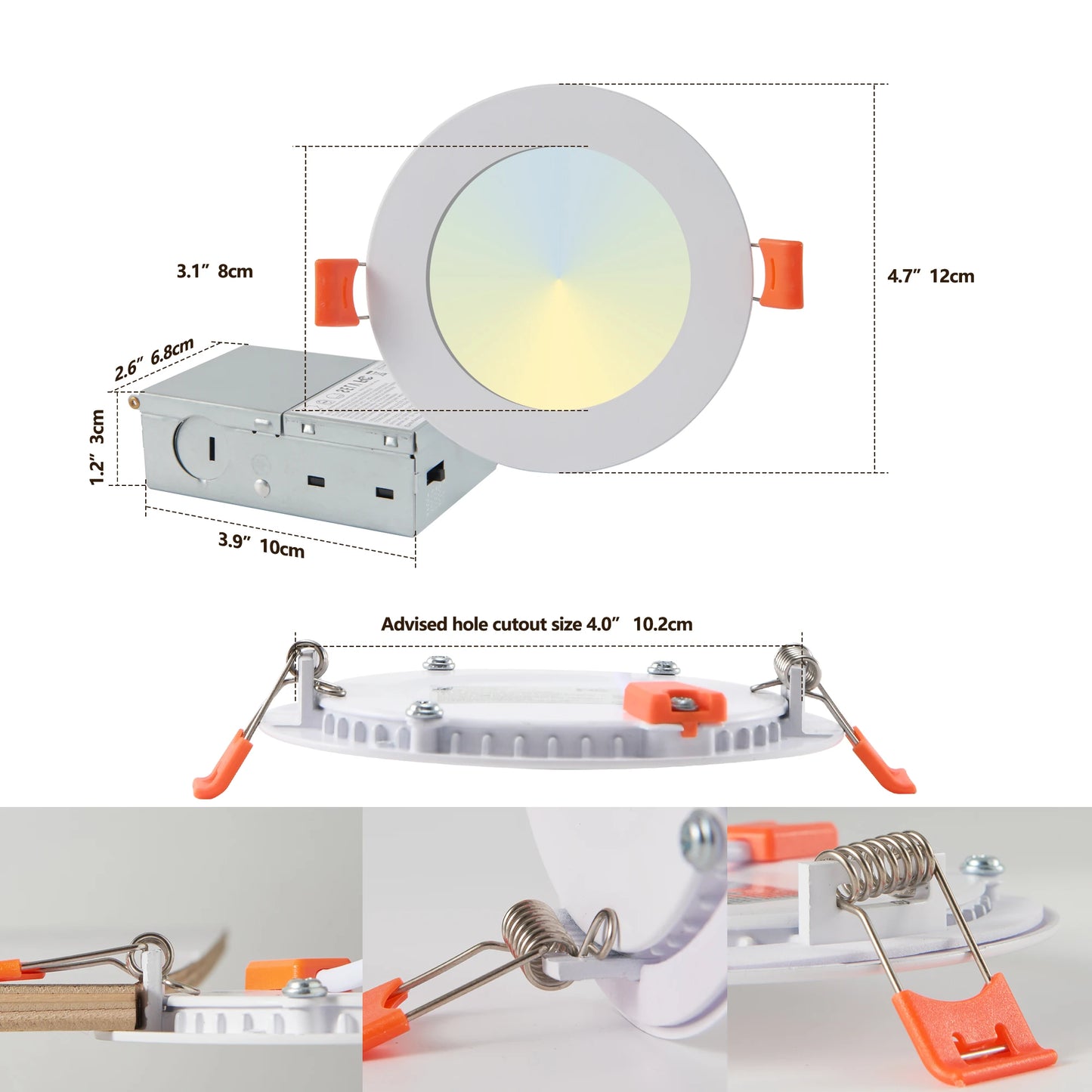 ARLGSITE 12 Piece Shellless LED Ceiling Lights Dimmable Recessed Downlights