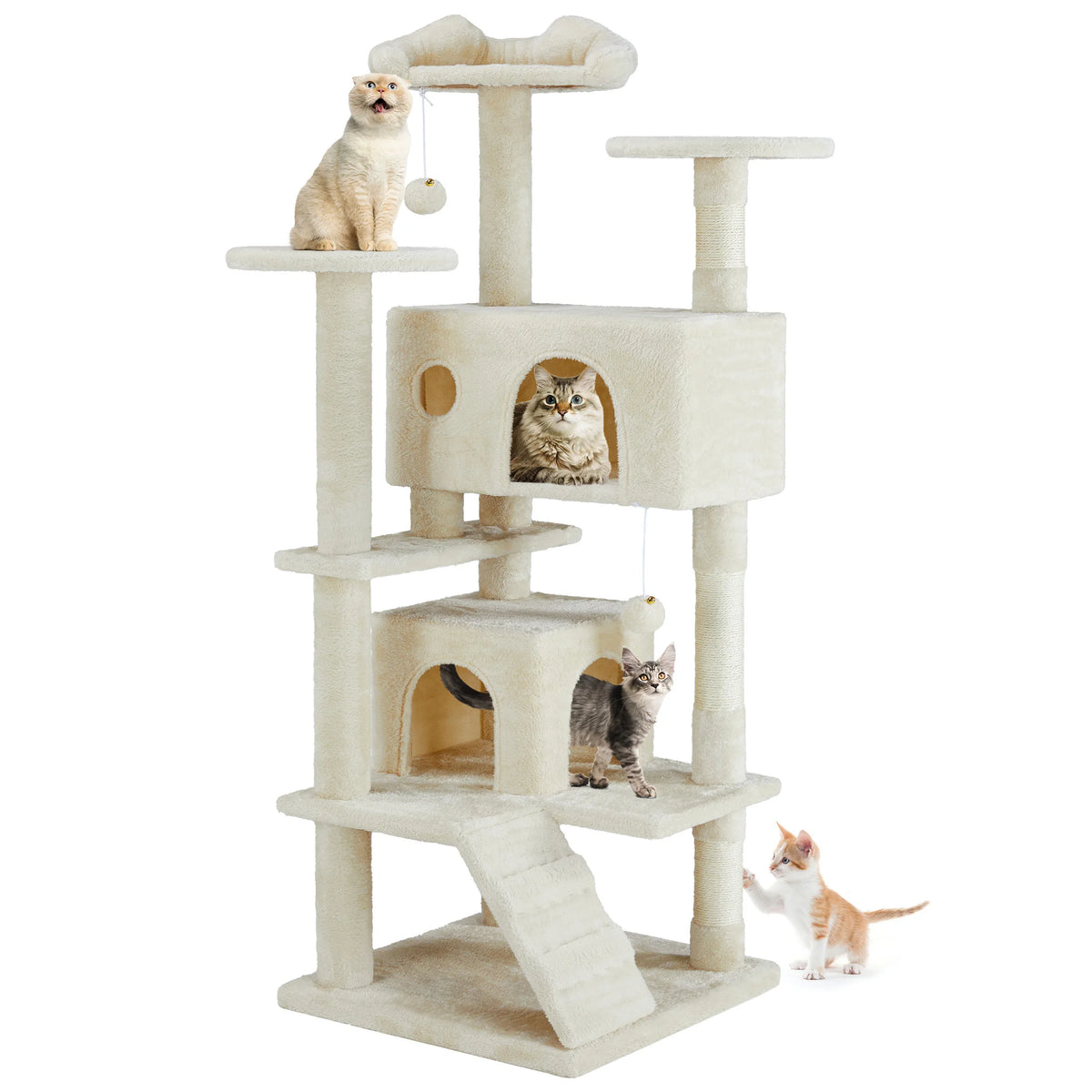 MCQ Multi Level Indoor Cat Tree With Sisal Scratching Condo