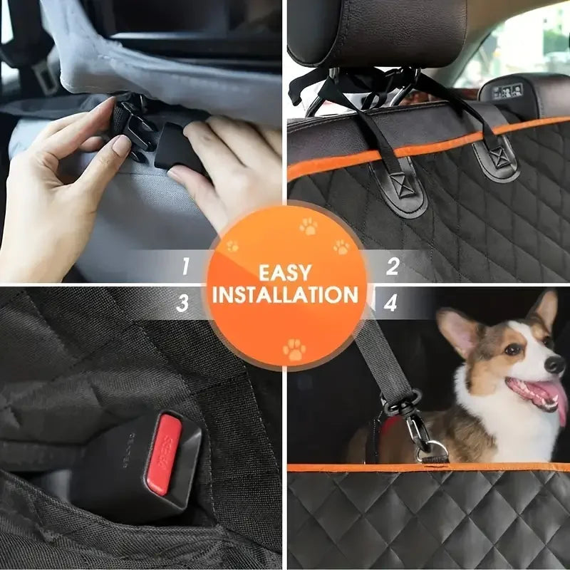 Premium Waterproof Dog Car Seat Cover Hammock With Nonslip Back