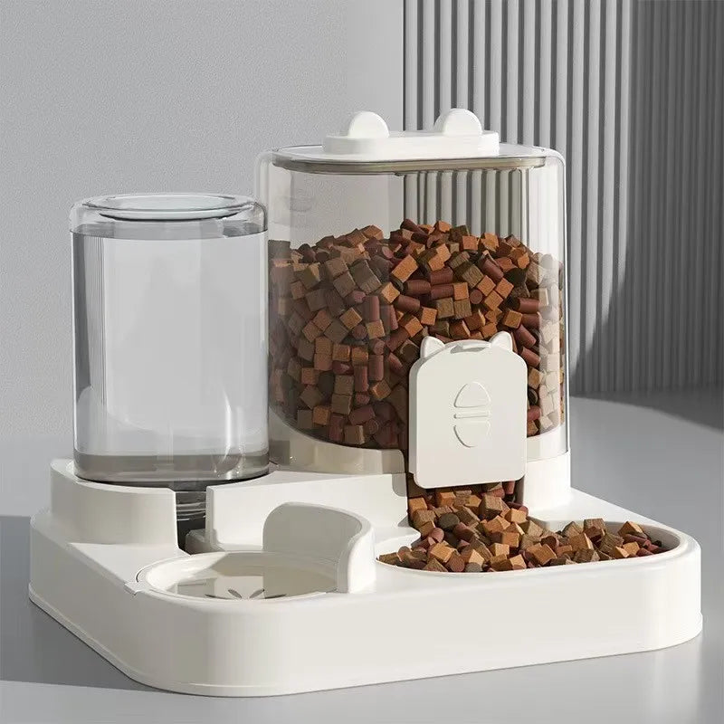 Automatic Large Capacity Pet Food Bowl With Water Fountain