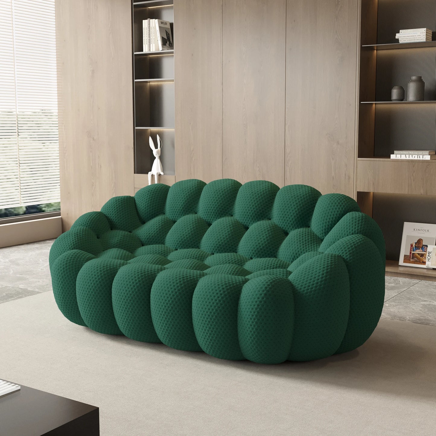 Sdorens Modern Curved Boneless Sofa Loveseat 3D Knitted Fabric