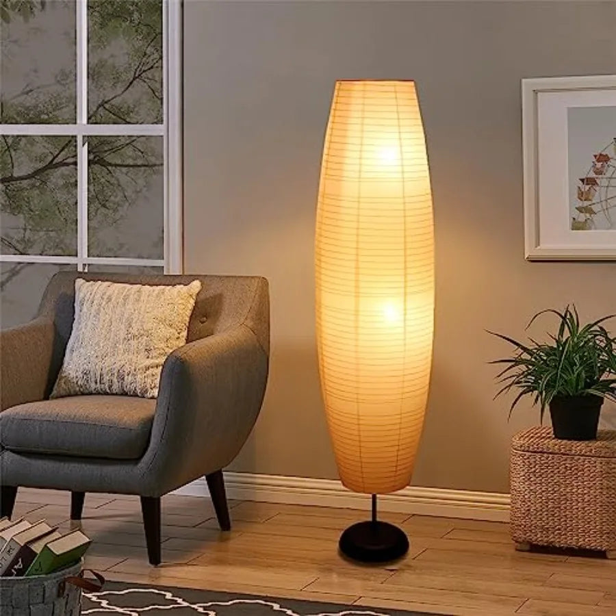 Modern Rice Paper Floor Lamp for Bedroom and Living Room