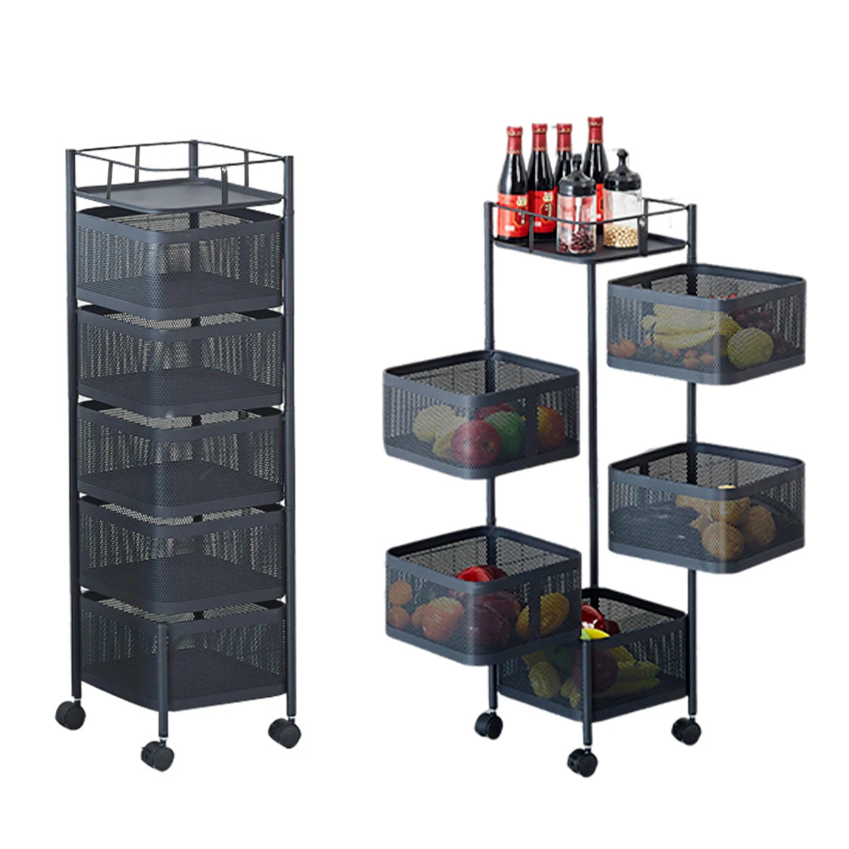 HobbyLane 360 Rotating Carbon Steel Kitchen Storage Rack