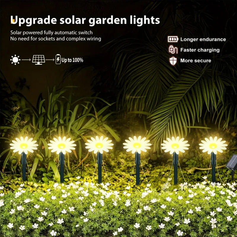 Solar Daisy Path Lights for Outdoor Garden and Landscape Decoration