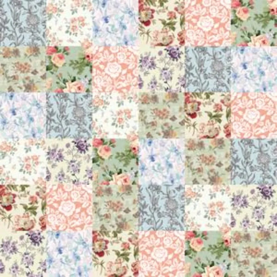 Patchwork Quilt Set With Flowers Duvet Cover And Pillow Shams