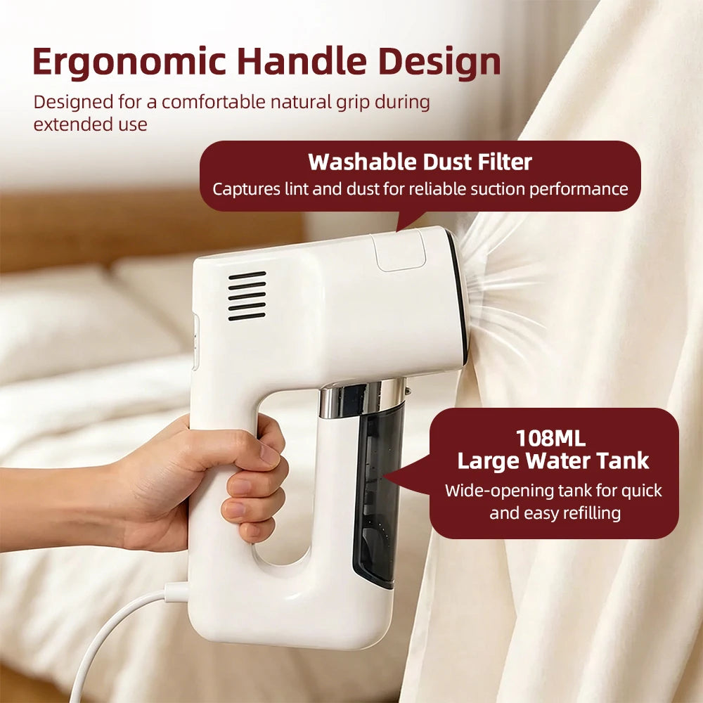 Obecilc 2 In 1 Portable Handheld Garment Steamer Vacuum Suction