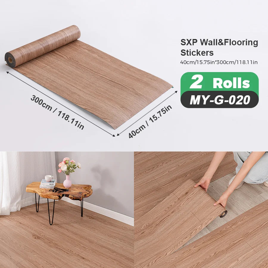 Self-Adhesive Wall And Floor Sticker Wood Grain Marble Design