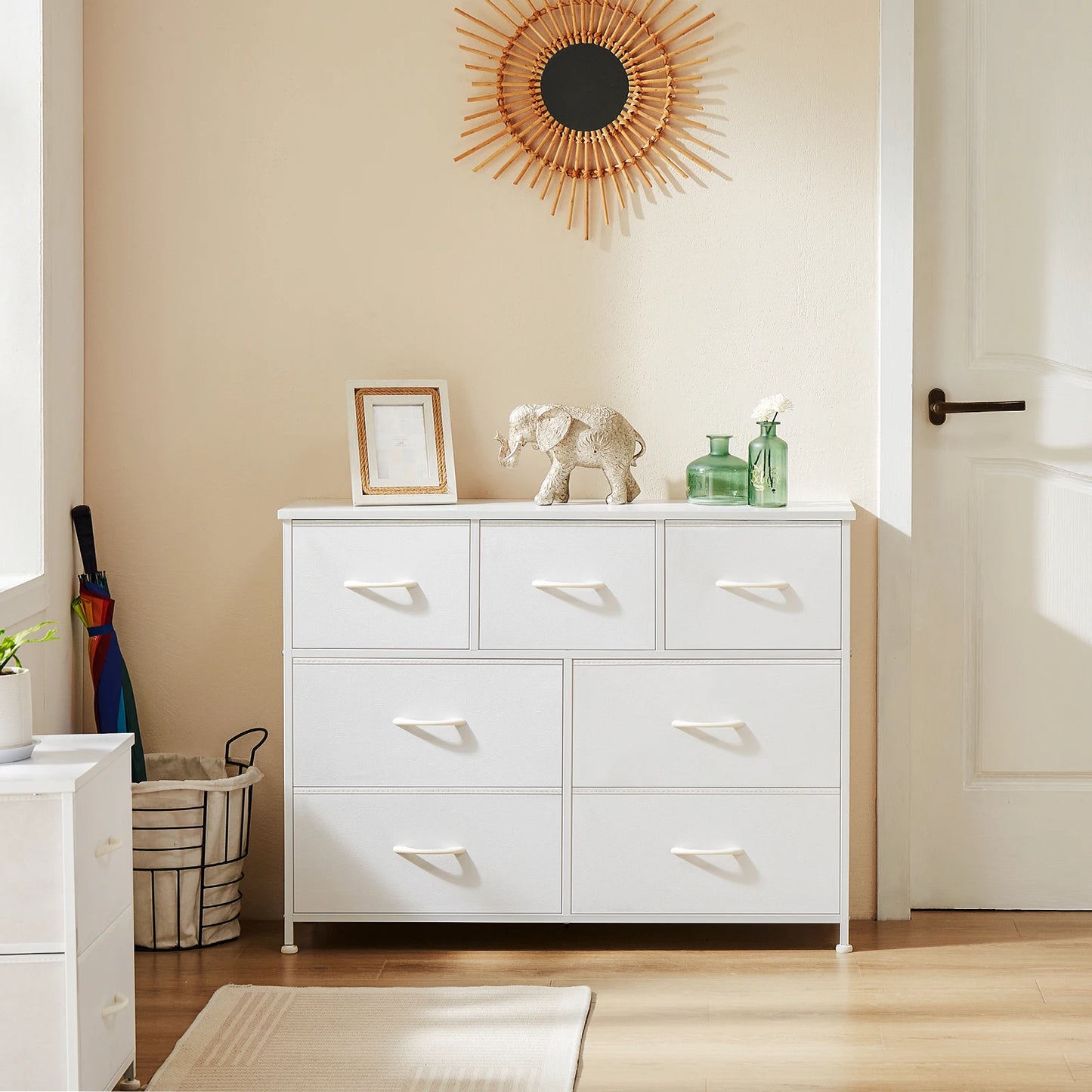 JHK Modern Wooden Wardrobe For Bedroom Storage Cabinet Dresser