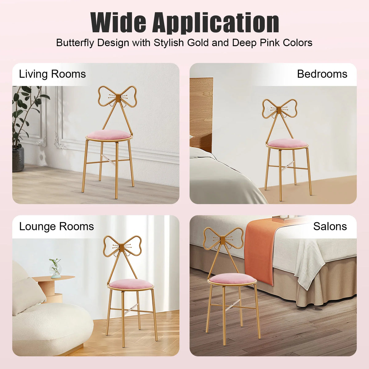 Bymaocar Butterfly Backrest Dining Chair With Upholstered Padded Seat