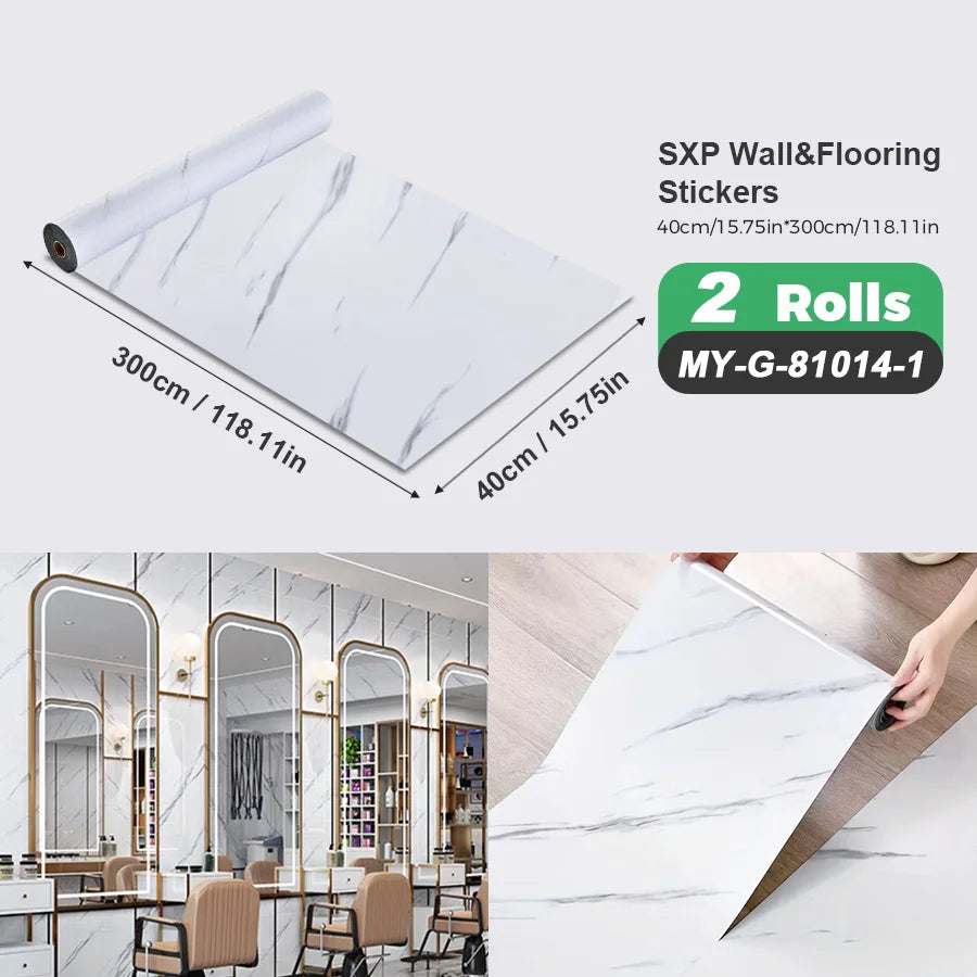 Self-Adhesive Wall And Floor Sticker Wood Grain Marble Design
