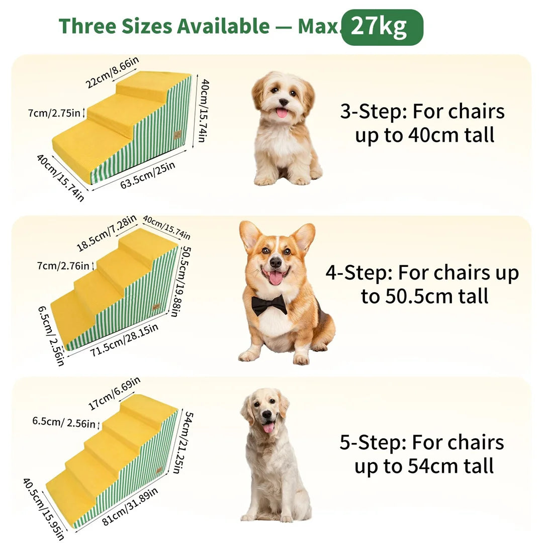 High Density Foam Pet Stairs For Dogs Gentle Access Ramp