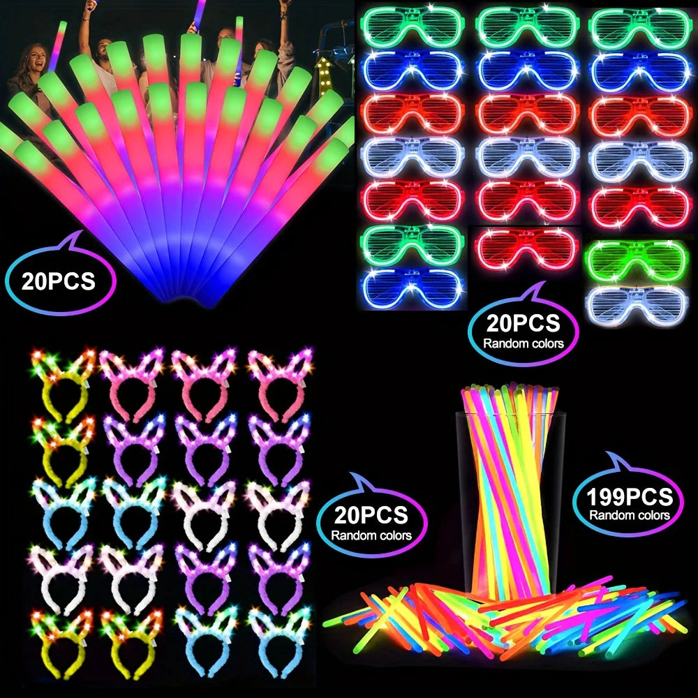Glow In The Dark Party Decorations And Accessories Set