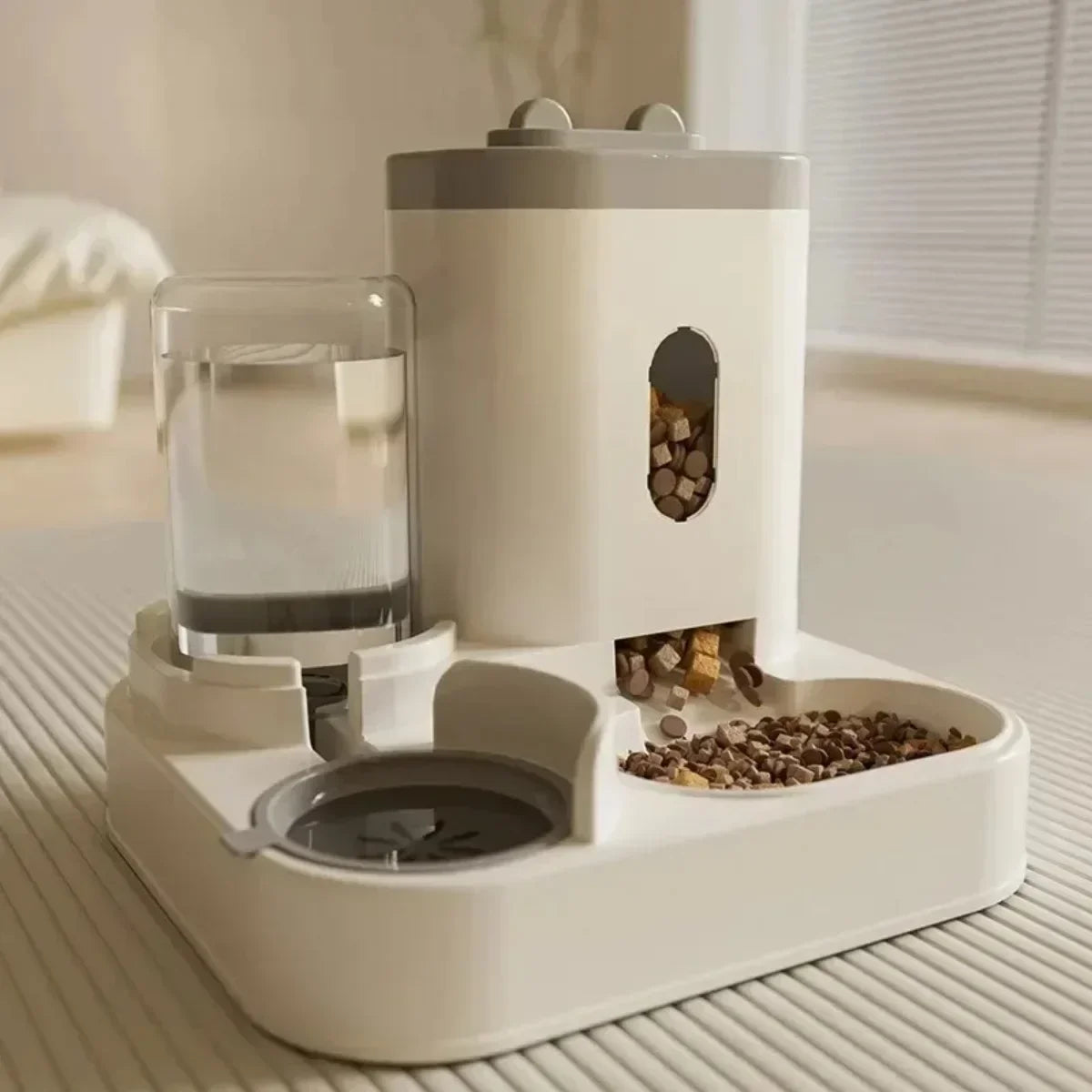 Automatic Large Capacity Pet Food Bowl With Water Fountain