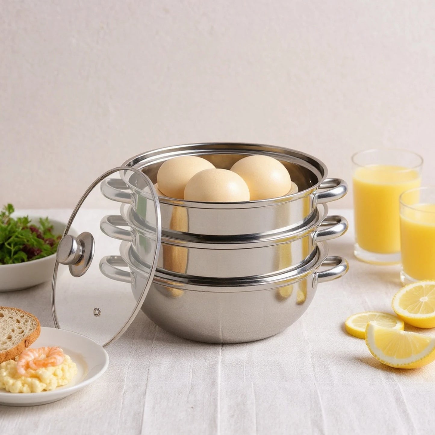 Three Tier Stainless Steel Multi-Function Steamer Pot