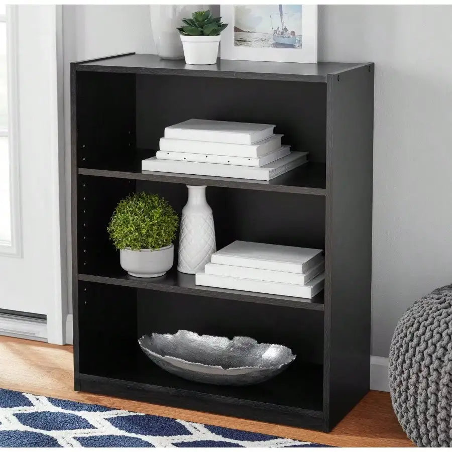 3-Shelf Adjustable Bookcase Freestanding Storage Bookshelf