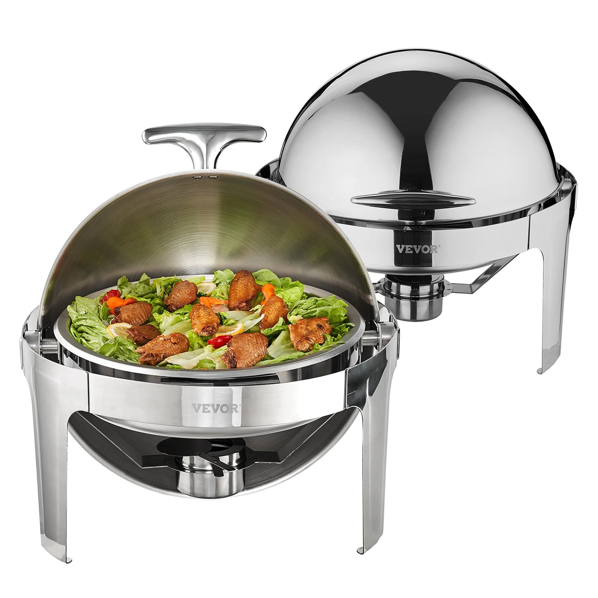 SucceBuy Roll Top Chafing Dish Buffet Warmer Set With Pans