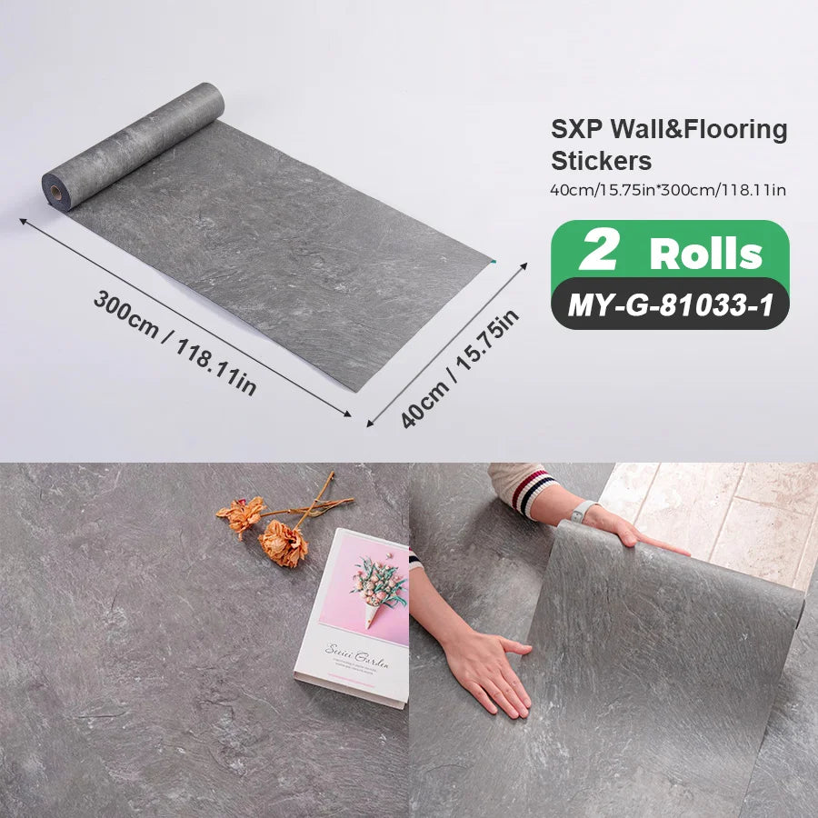 Self-Adhesive Wall And Floor Sticker Wood Grain Marble Design
