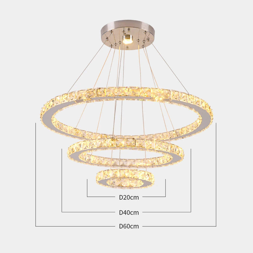 GreeLustr Luxury Crystal Modern Pendant Light Dimmable Led Chandelier