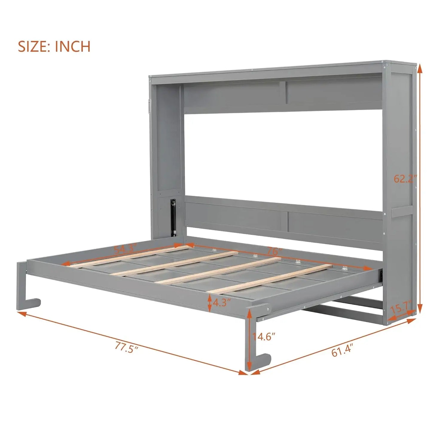 Murphy Bed With Storage Shelf Cabinet For Home Office