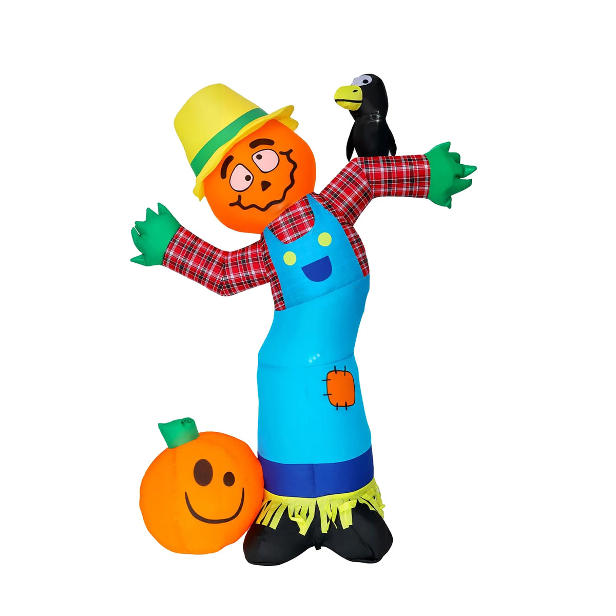 HiMISS Halloween Pumpkin Scarecrow Inflatable Yard Decor With LED Lights