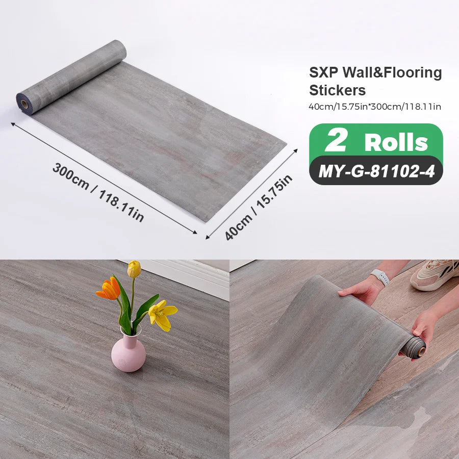 Self-Adhesive Wall And Floor Sticker Wood Grain Marble Design