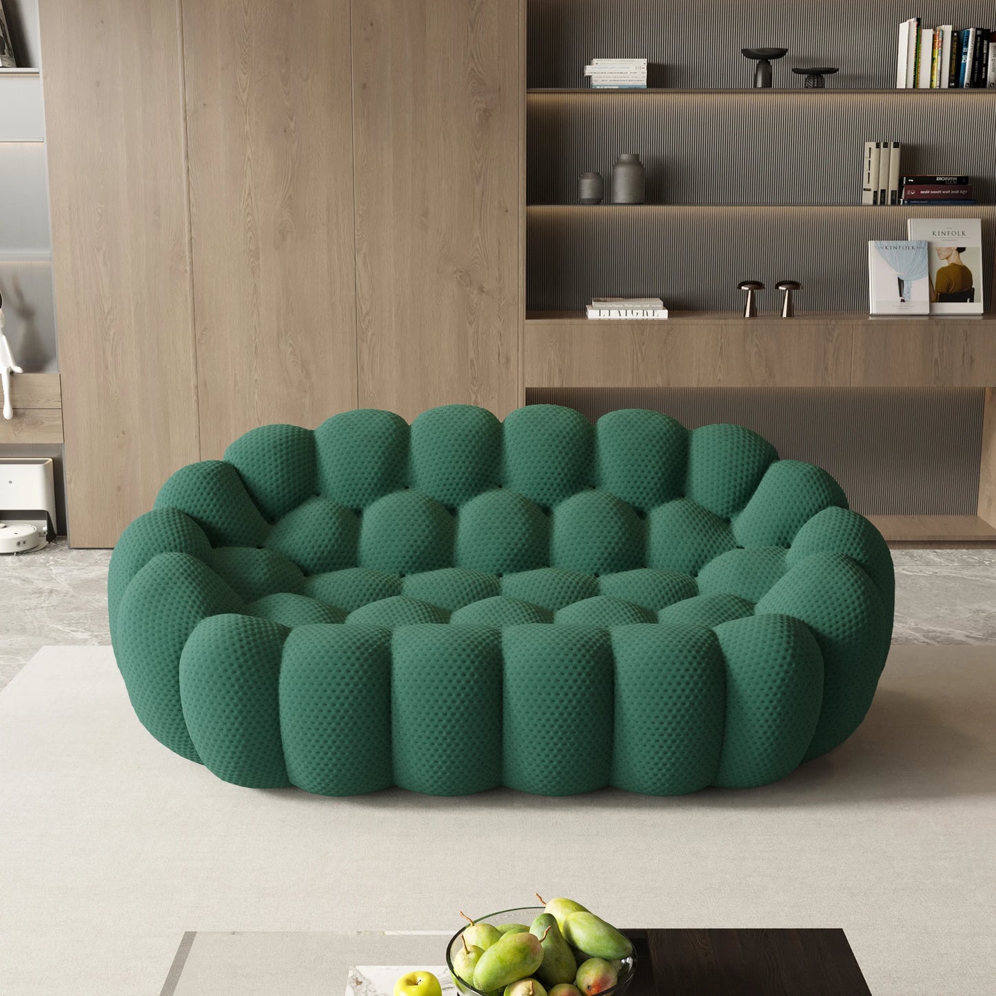 Sdorens Modern Curved Boneless Sofa Loveseat 3D Knitted Fabric