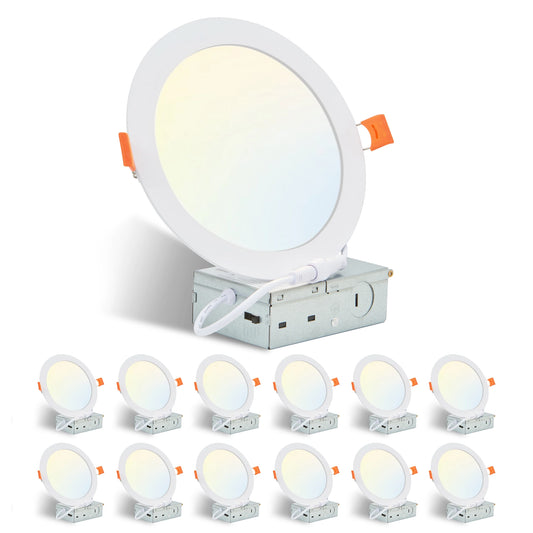 ARLGSITE 12 Piece Shellless LED Ceiling Lights Dimmable Recessed Downlights