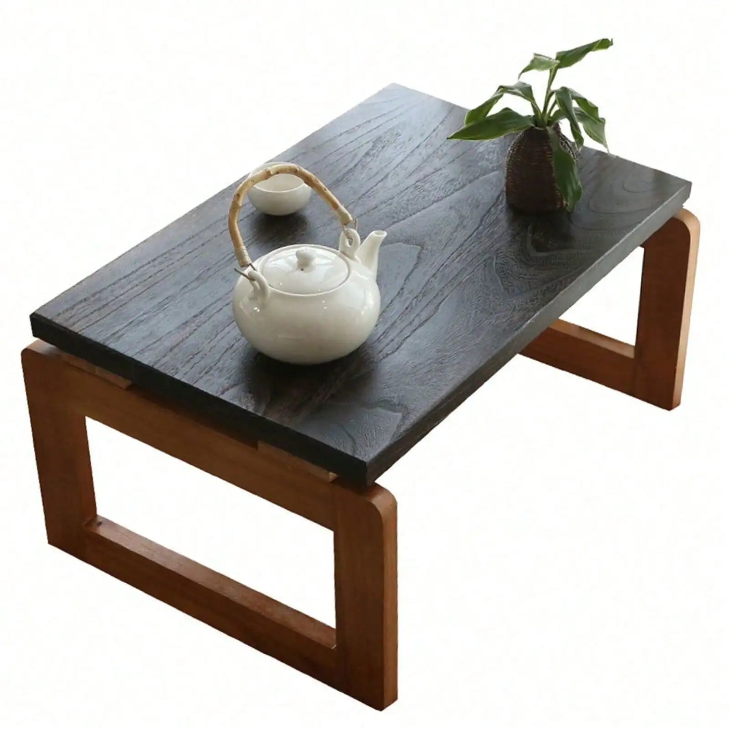 Wooden Folding Coffee Table With Metal Frame For Home Use