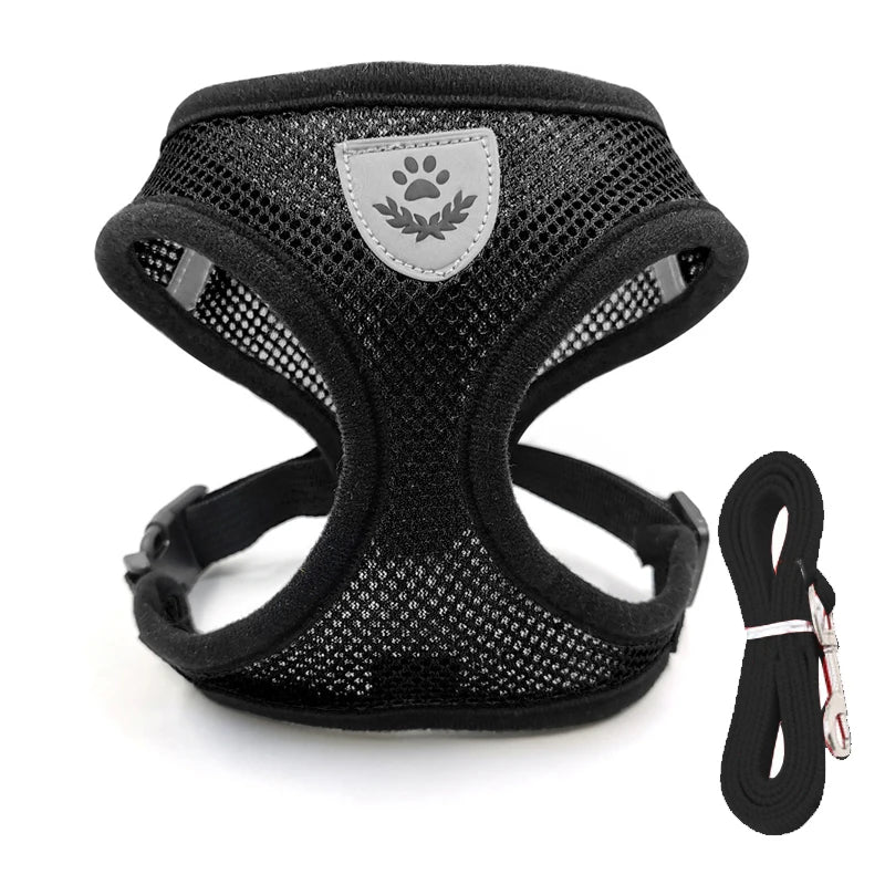 Reflective Escape Proof Cat Dog Harness And Leash Set