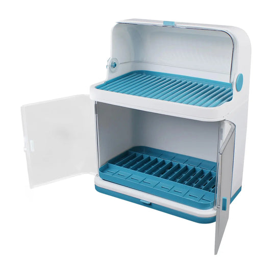 Bymaocar 2 Tier Dish Drying Rack Drain Board Lid Cover