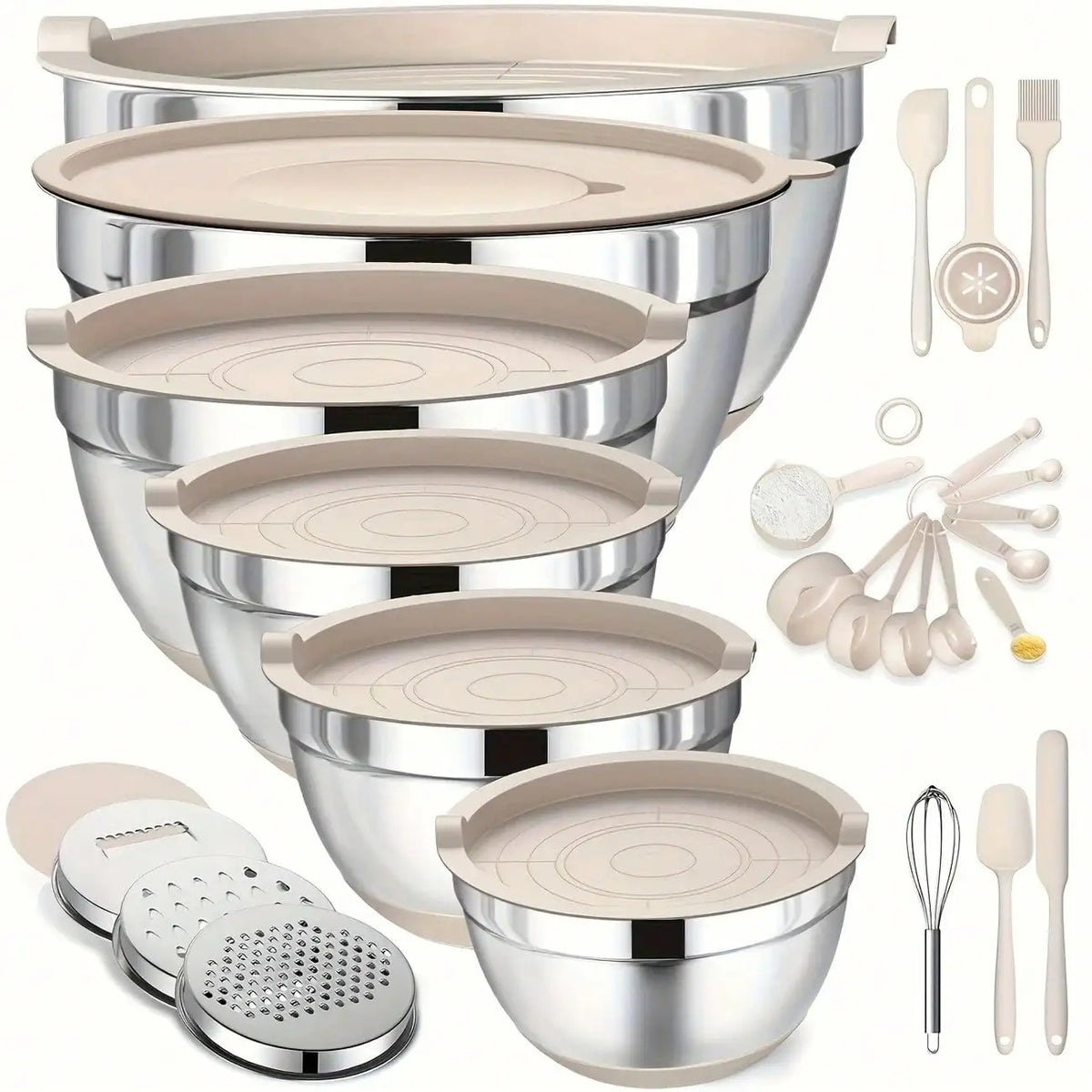 26 Piece Stainless Steel Mixing Bowl Set With Lids