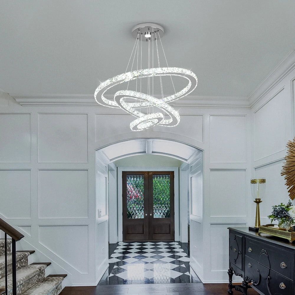 GreeLustr Luxury Crystal Modern Pendant Light Dimmable Led Chandelier