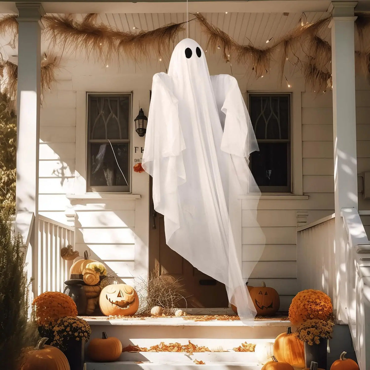 Light Up Hanging Ghost Halloween Decoration for Indoor Outdoor Parties