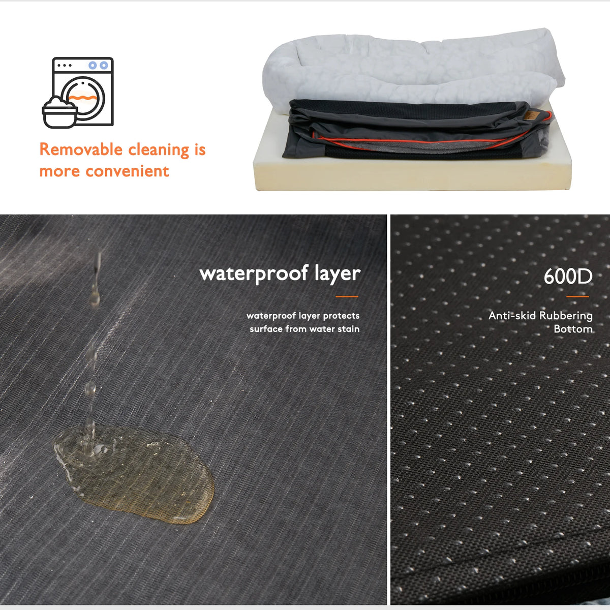 Bingopaw Comfortable Dog Bed With Removable Fleece Cover