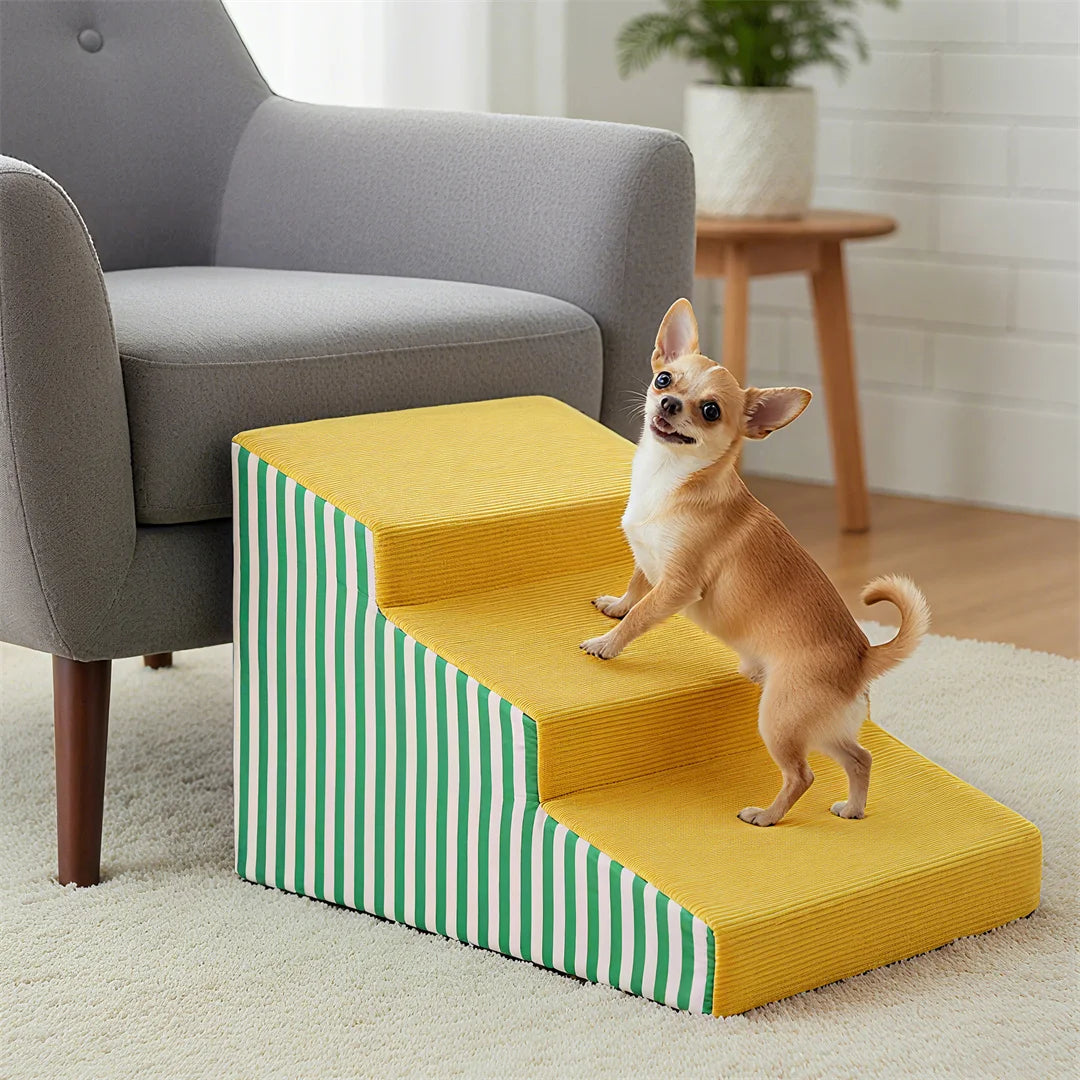 High Density Foam Pet Stairs For Dogs Gentle Access Ramp