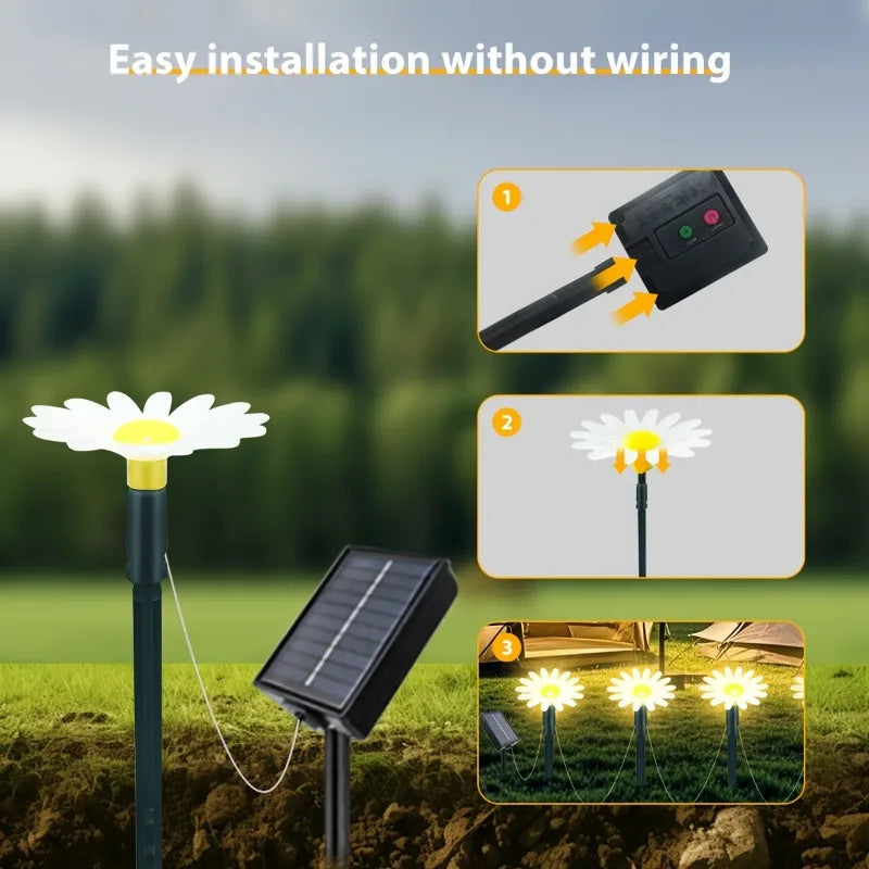 Solar Daisy Path Lights for Outdoor Garden and Landscape Decoration