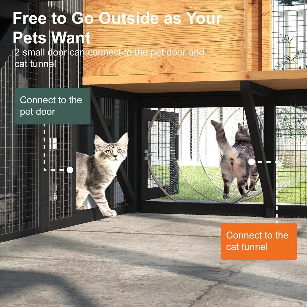 Outdoor Cat Enclosure Catio With Waterproof Weather Resistant Design