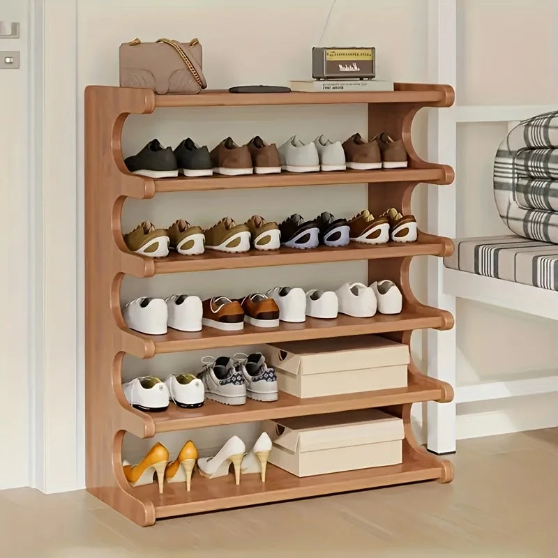 Durable Wooden Multi Layer Space Saving Shoe Rack Shelf