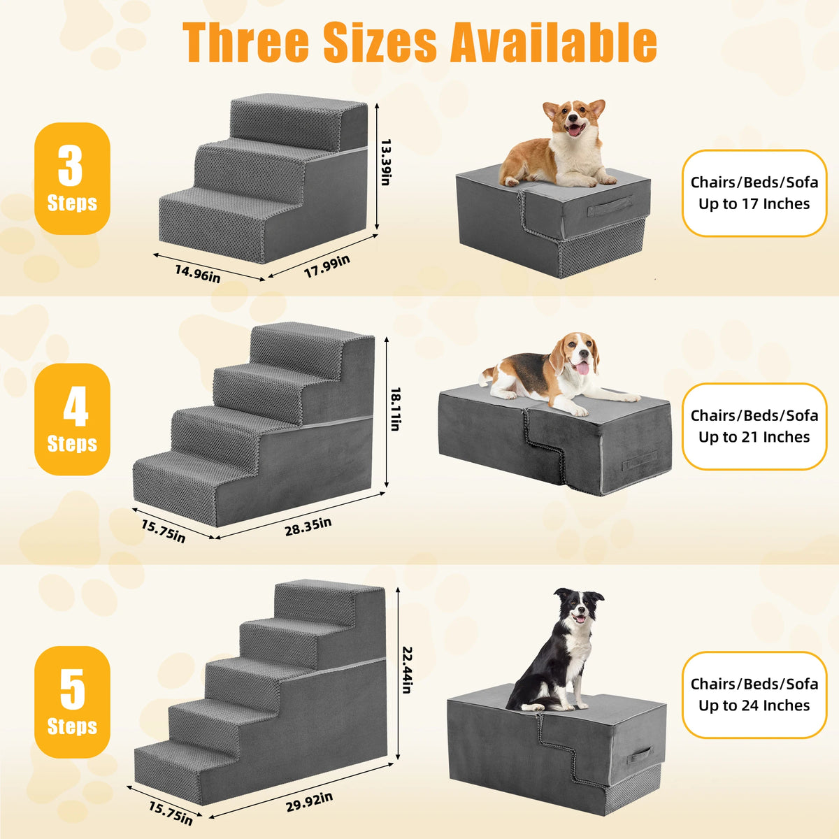Premium Foam Dog Stairs Indoor Non Slip Climbing Ramp