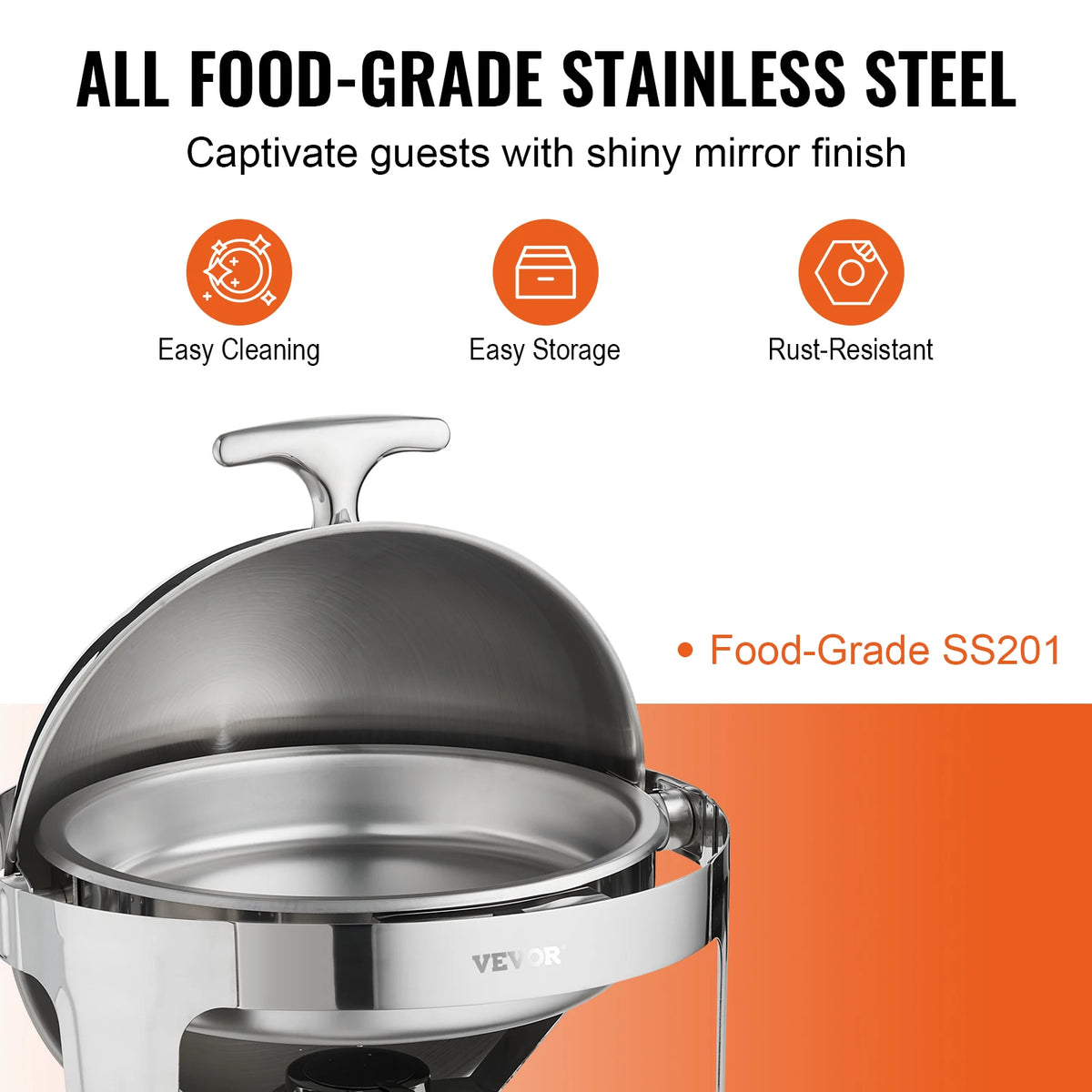 SucceBuy Roll Top Chafing Dish Buffet Warmer Set With Pans