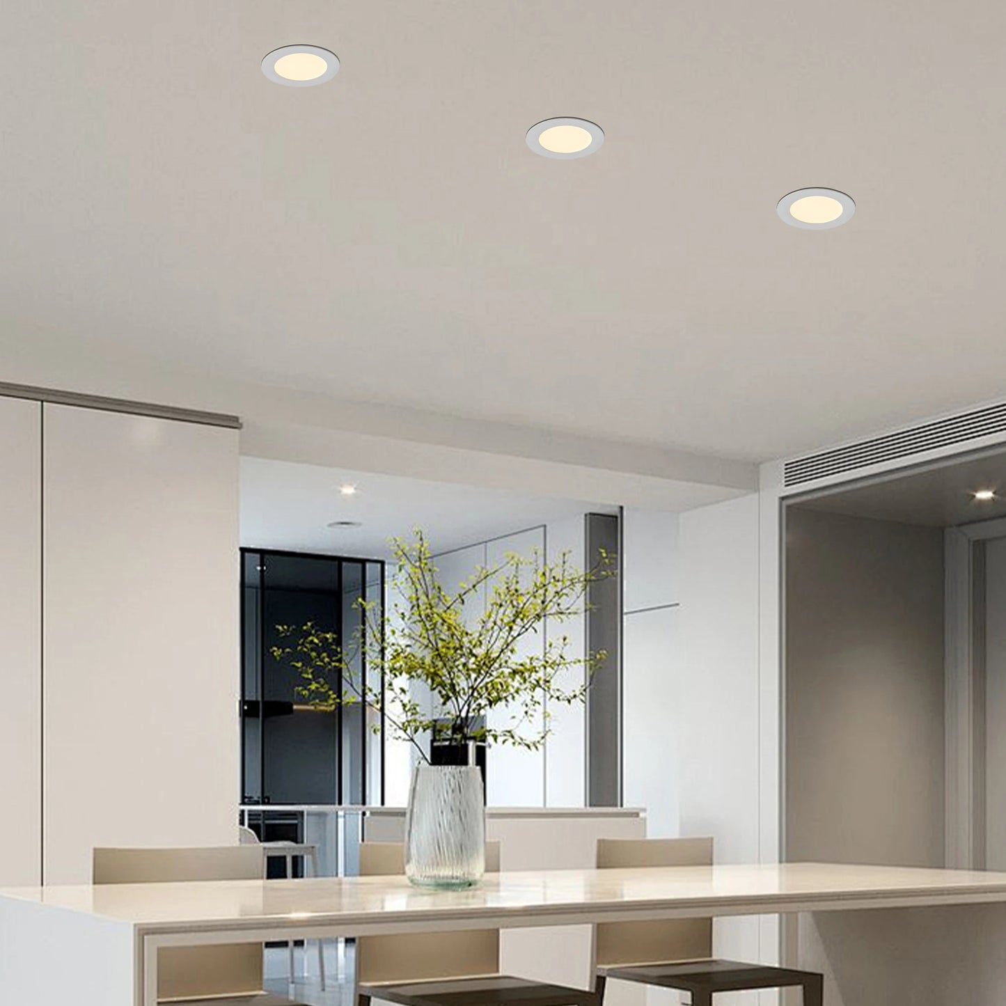 ARLGSITE 12 Piece Shellless LED Ceiling Lights Dimmable Recessed Downlights