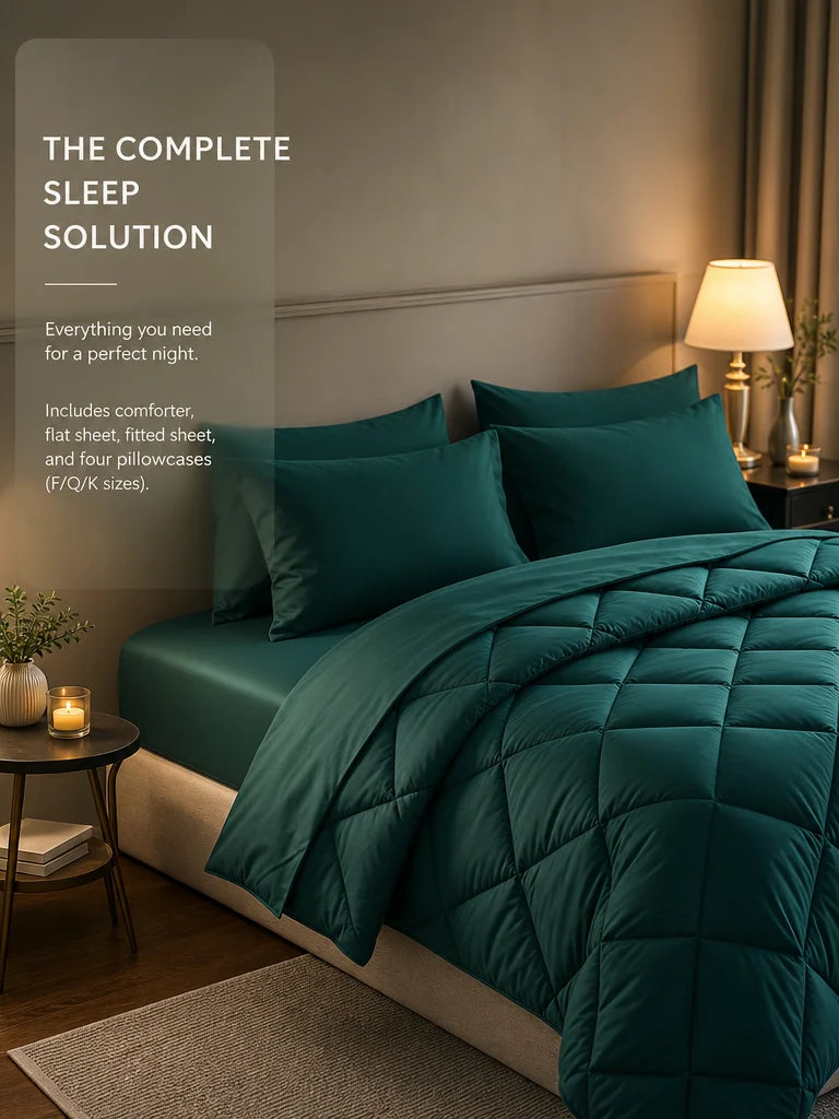 easYum Quilted Bedding Set With Comforter Sheets And Pillowcases