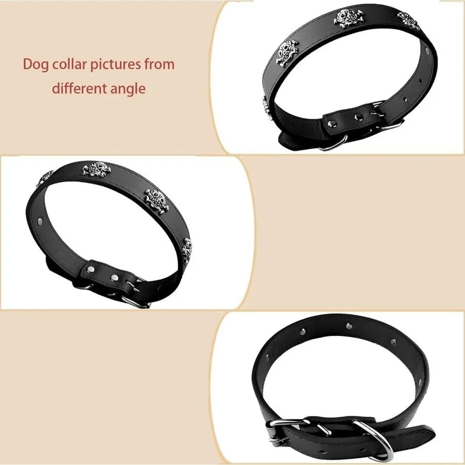Personalized Dog Collar With Nameplate Anti Lost Pirate Skull Design