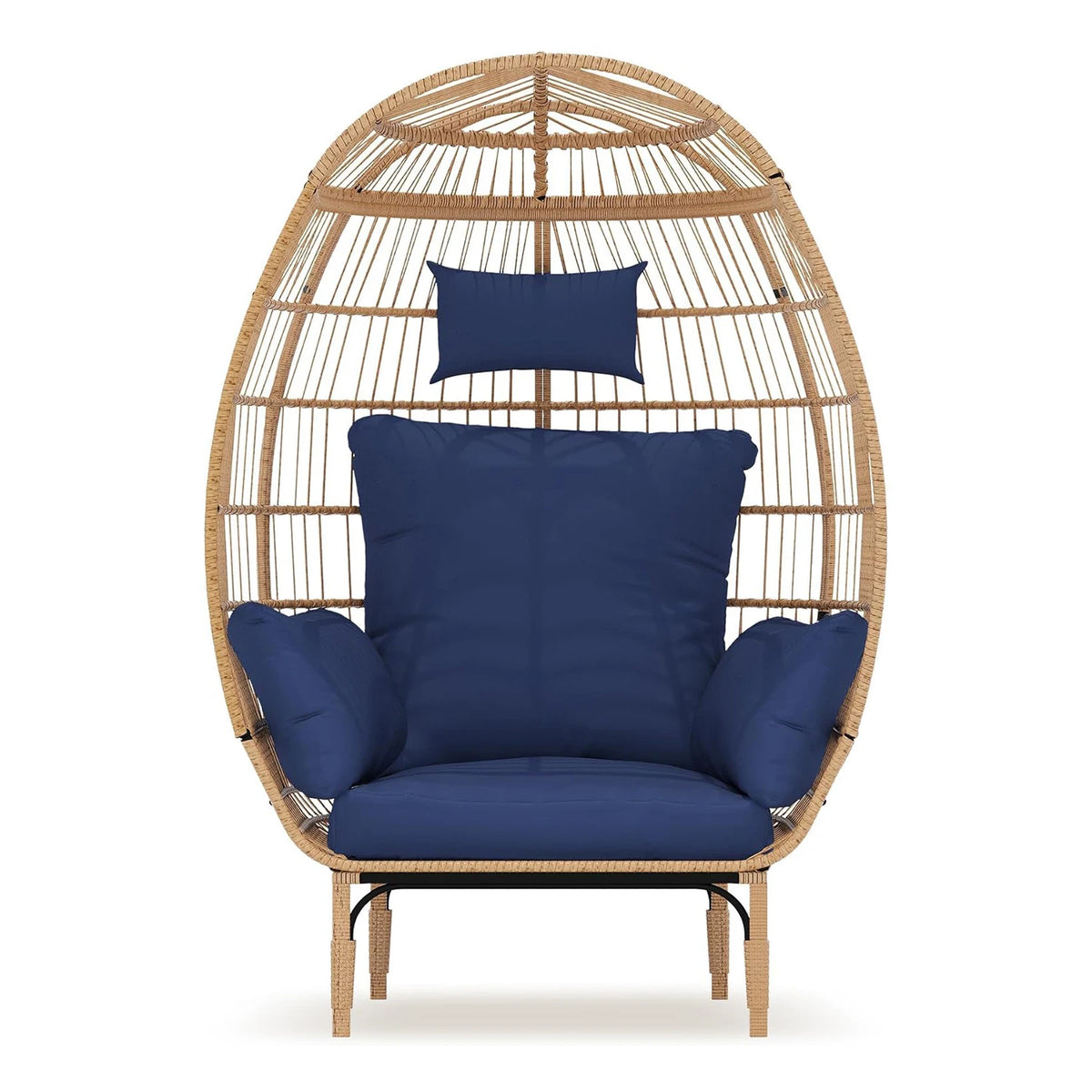 HiMISS Wicker Egg Chair With Cushions for Patio and Garden